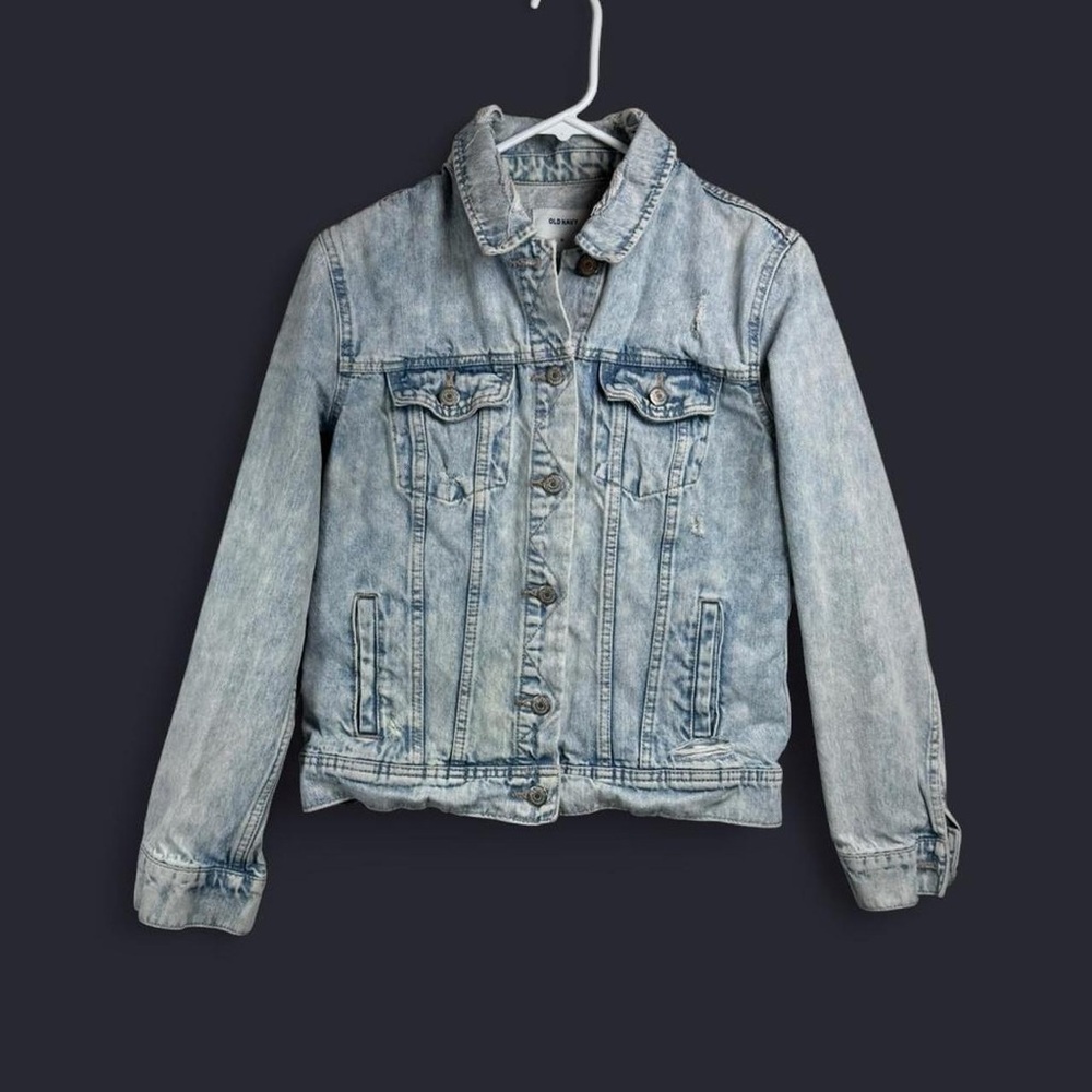 Old Navy Vintage-Wash Light Blue Denim Jacket Medium